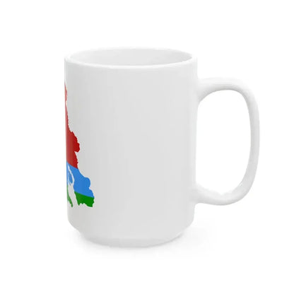 Flag map of the Karelo-Finnish SSR 1953-1956 (Russia) White Coffee Mug - Go Mug Yourself