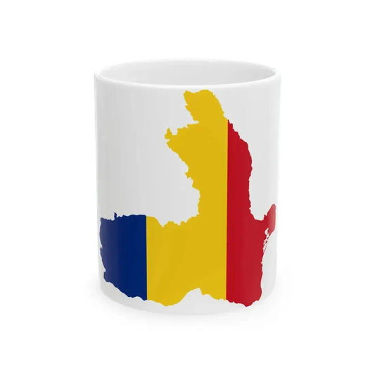 Flag map of the Kingdom of Romania 1914 (Oman) White Coffee Mug 11oz - Go Mug Yourself