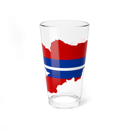 Flag map of the Kirghiz SSR 1952-1991 Flag map of Kyrgyzstan 19911992 (Kyrgyzstan) Pint Glass 16oz 16oz - Go Mug Yourself