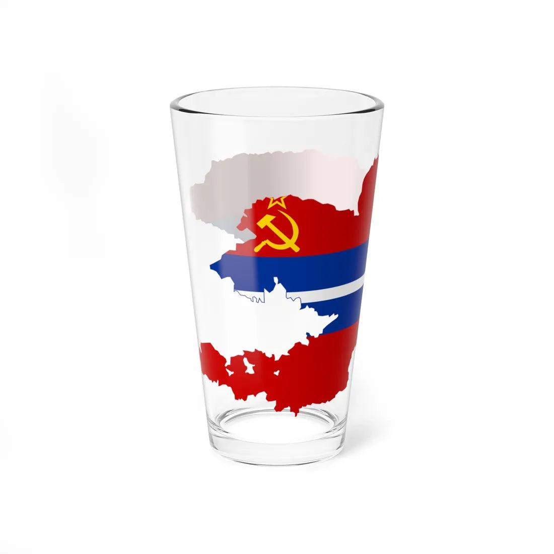 Flag map of the Kirghiz SSR 1952-1991 Flag map of Kyrgyzstan 19911992 (Kyrgyzstan) Pint Glass 16oz - Go Mug Yourself