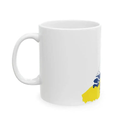 Flag map of the Netherlands and of Flanders (Belgium) White Coffee Mug - Go Mug Yourself