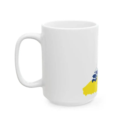 Flag map of the Netherlands and of Flanders (Belgium) White Coffee Mug - Go Mug Yourself