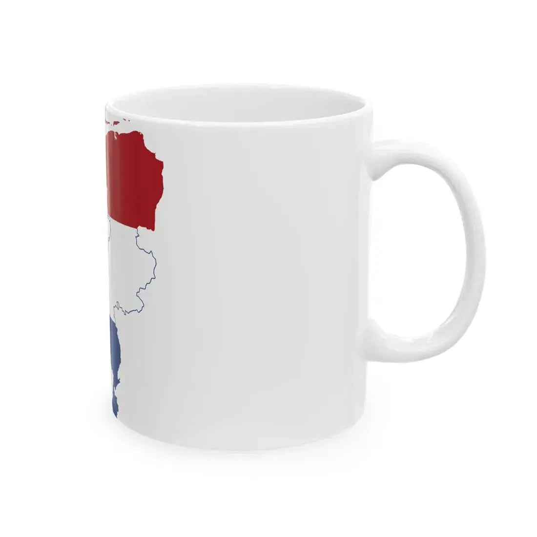 Flag-map of the Netherlands (Netherlands) White Coffee Mug - Go Mug Yourself