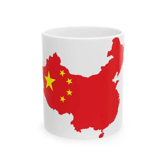 Flag-map of the Peoples Republic of China (China) White Coffee Mug 11oz - Go Mug Yourself