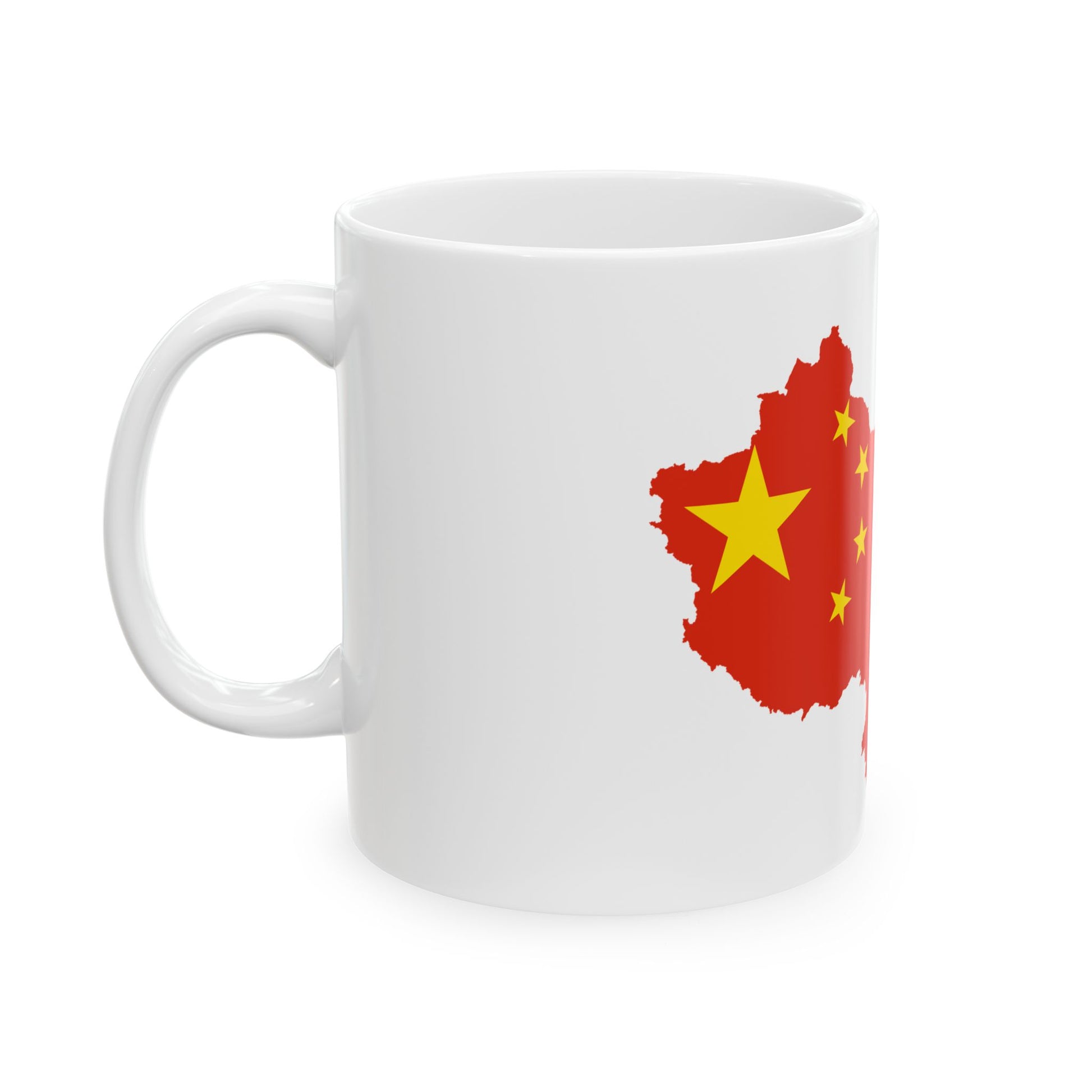 Flag-map of the Peoples Republic of China de-facto (China) White Coffee Mug-Go Mug Yourself