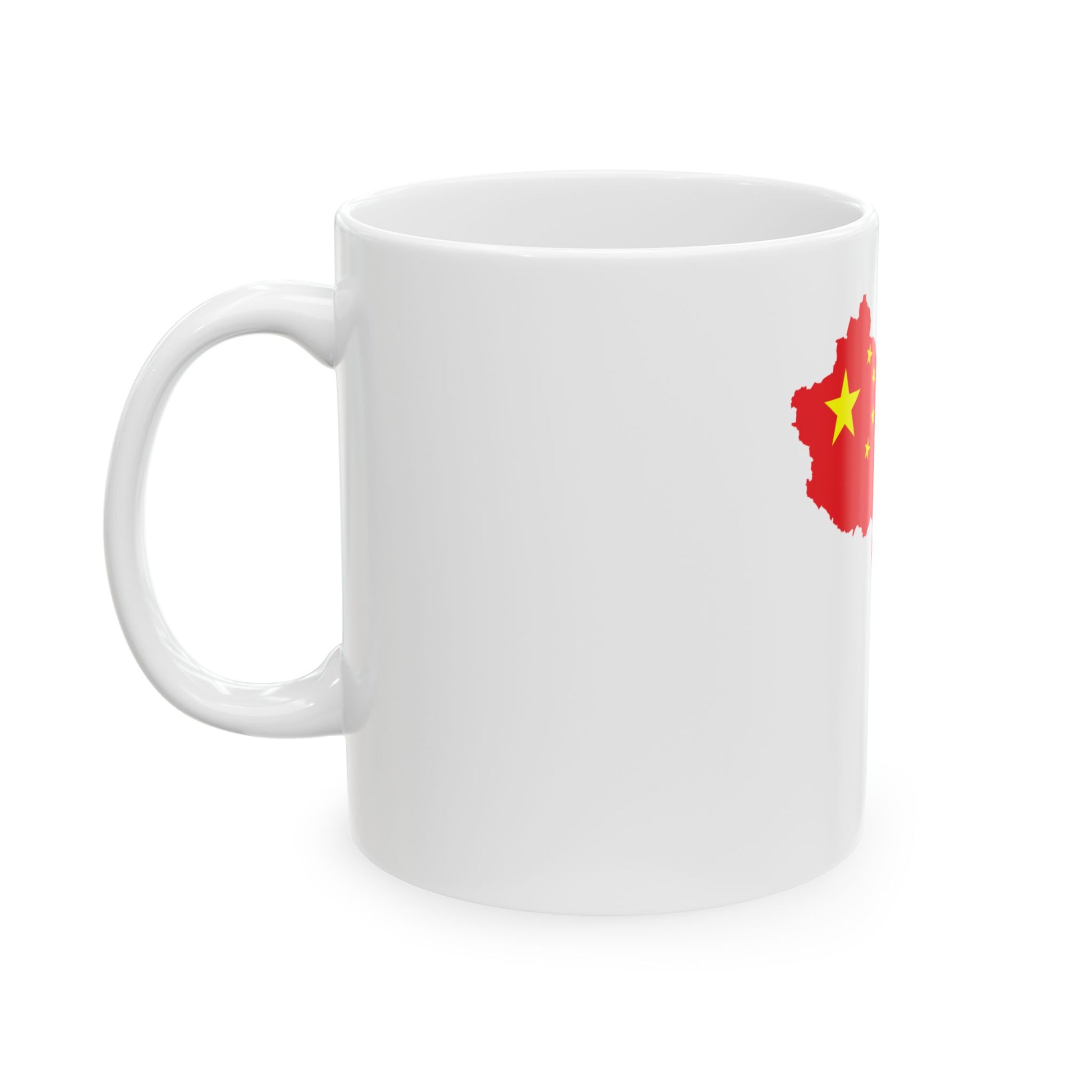 Flag-map of the Peoples Republic of China include nine-dash line (China) White Coffee Mug-Go Mug Yourself