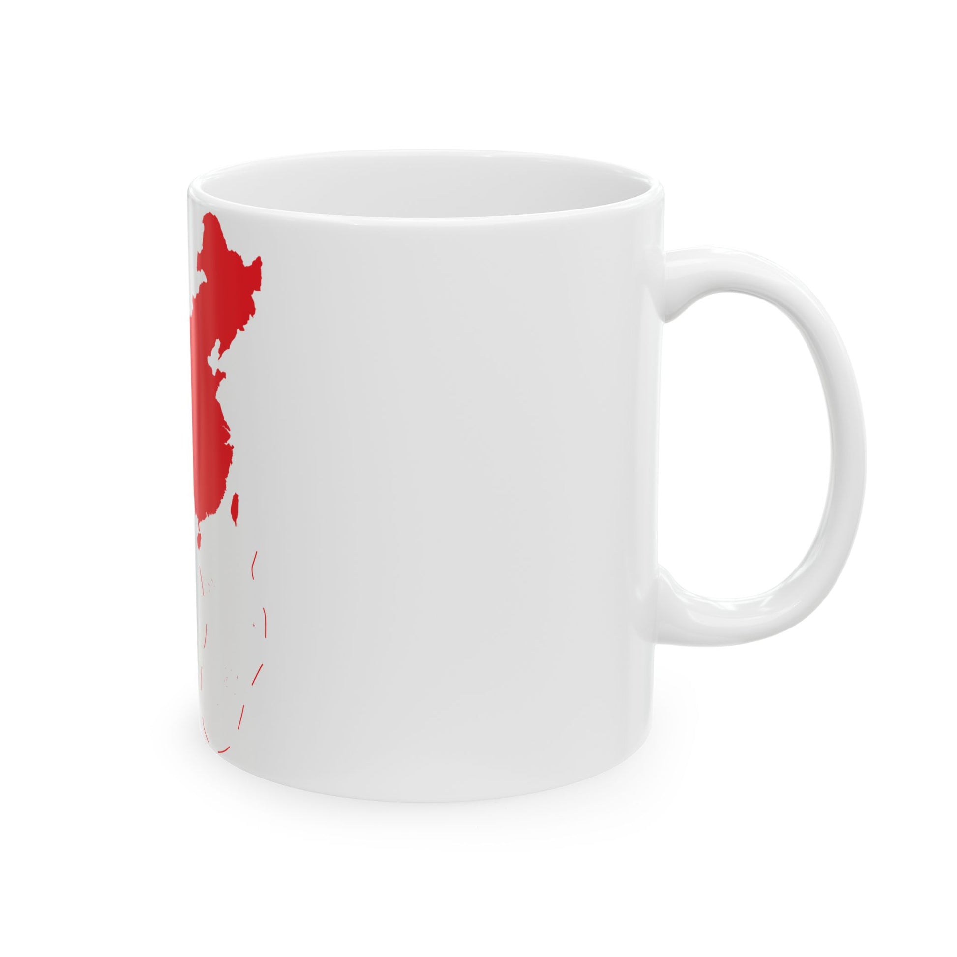 Flag-map of the Peoples Republic of China include nine-dash line (China) White Coffee Mug-Go Mug Yourself
