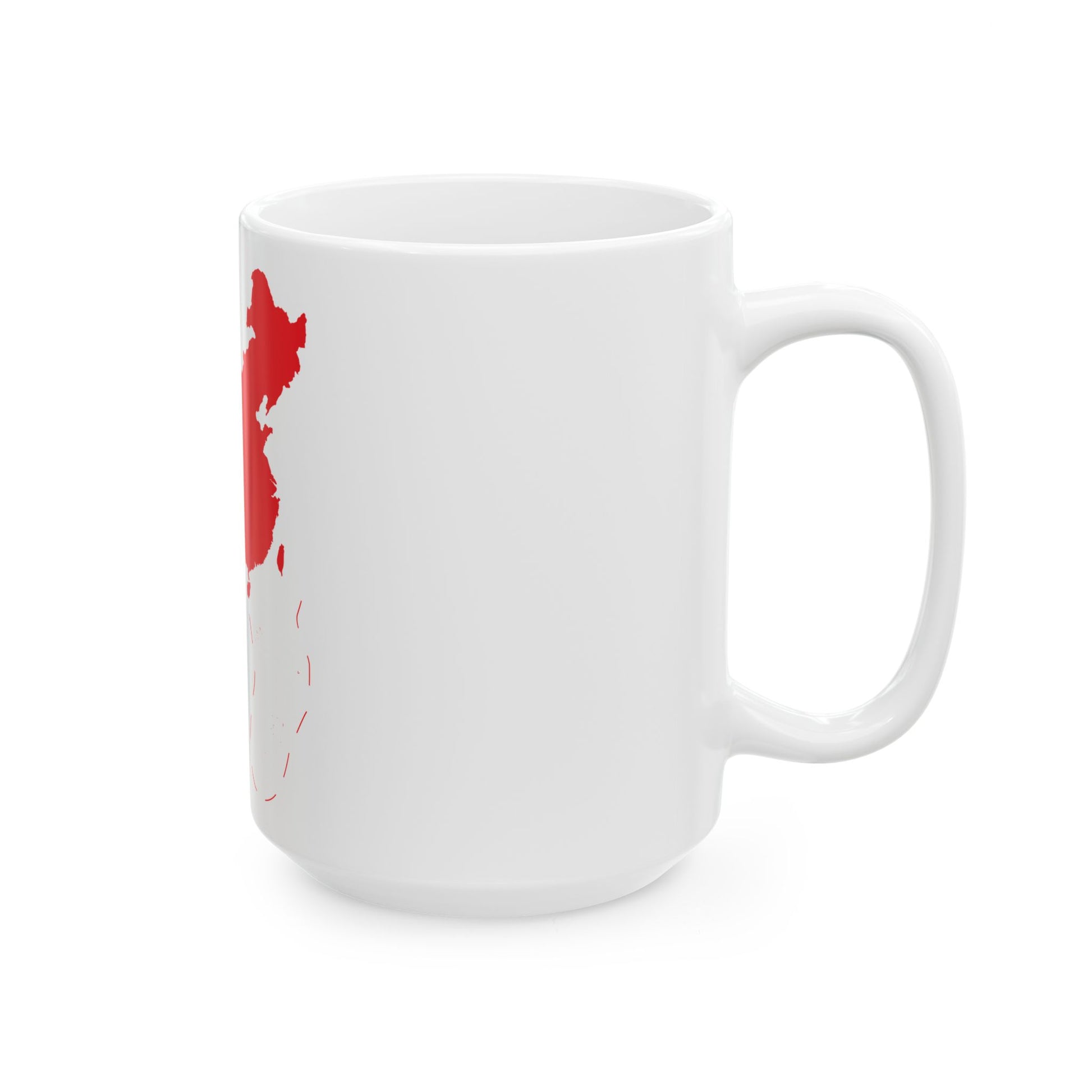 Flag-map of the Peoples Republic of China include nine-dash line (China) White Coffee Mug-Go Mug Yourself