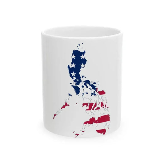 Flag map of the Philippines 1912-1946 (Philippines) White Coffee Mug 11oz - Go Mug Yourself