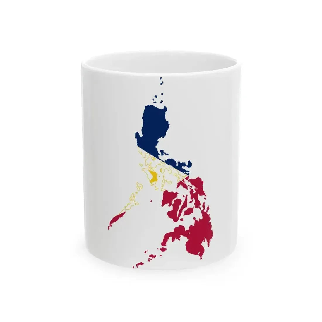 Flag map of the Philippines navy blue (Philippines) White Coffee Mug 11oz - Go Mug Yourself