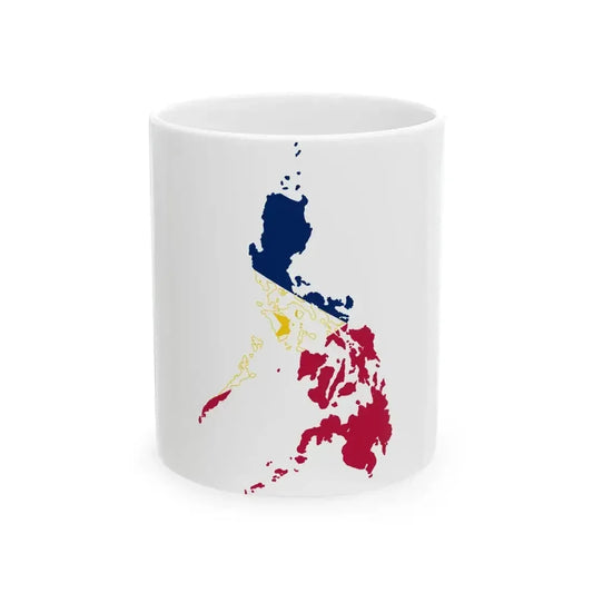 Flag map of the Philippines navy blue (Philippines) White Coffee Mug 11oz - Go Mug Yourself