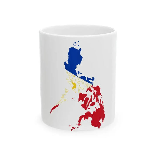 Flag map of the Philippines (Philippines) White Coffee Mug 11oz - Go Mug Yourself