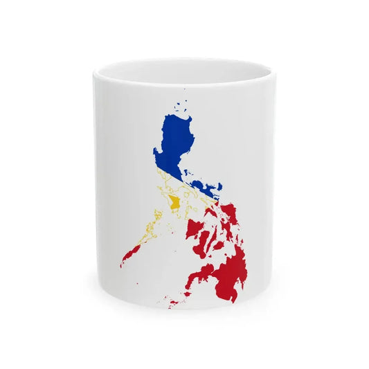 Flag-map of the Philippines  small islands (Philippines) White Coffee Mug 11oz - Go Mug Yourself