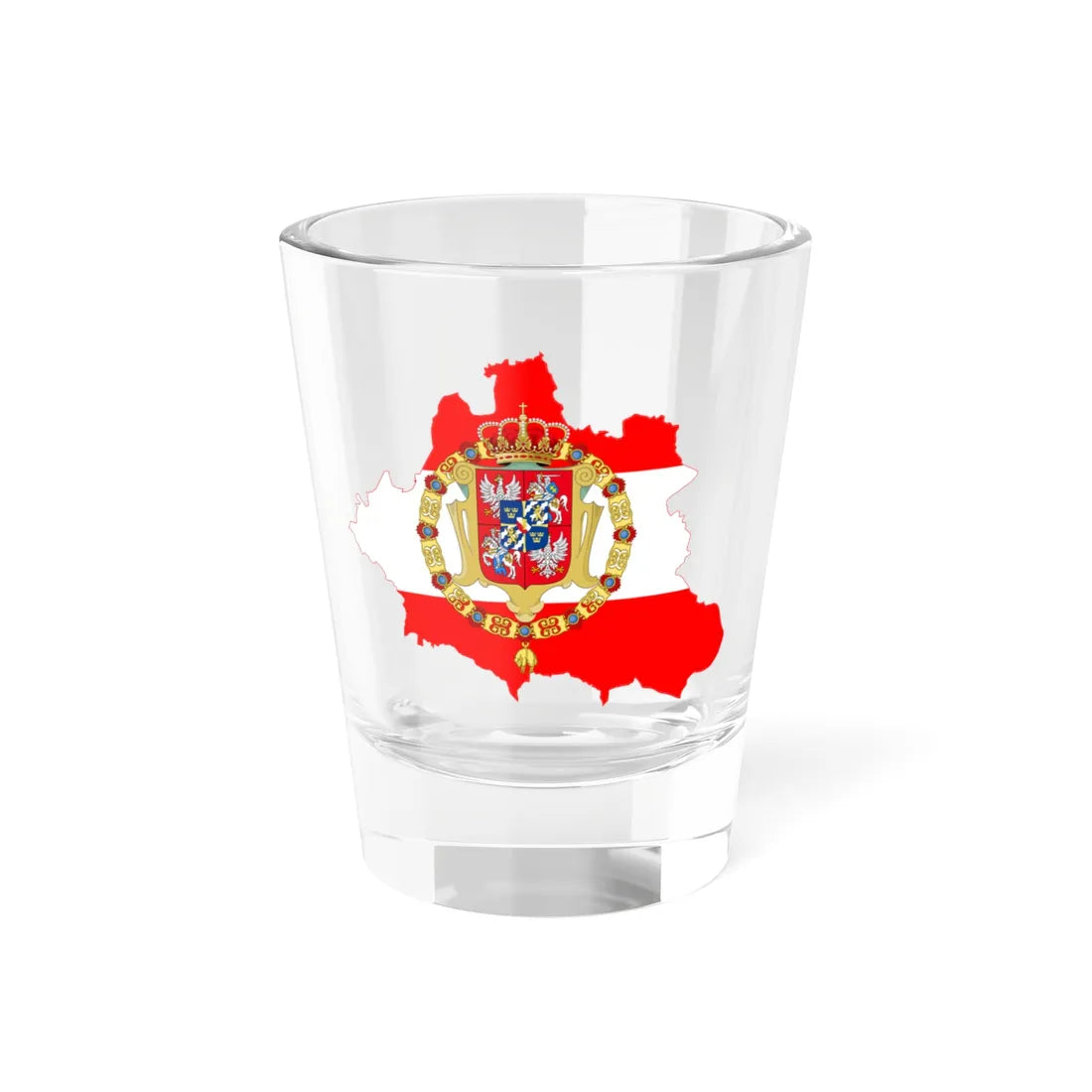 Flag-map of the PolishLithuanian Commonwealth (Poland) Shot Glass 1.5oz 1.5oz - Go Mug Yourself