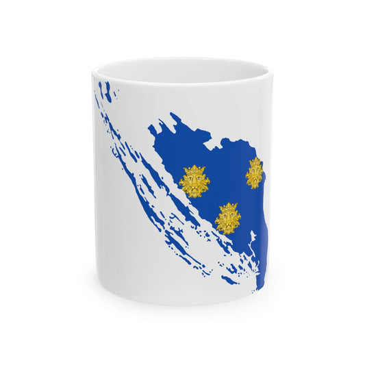 Flag map of the Province of Zara (Croatia) White Coffee Mug-11oz-Go Mug Yourself