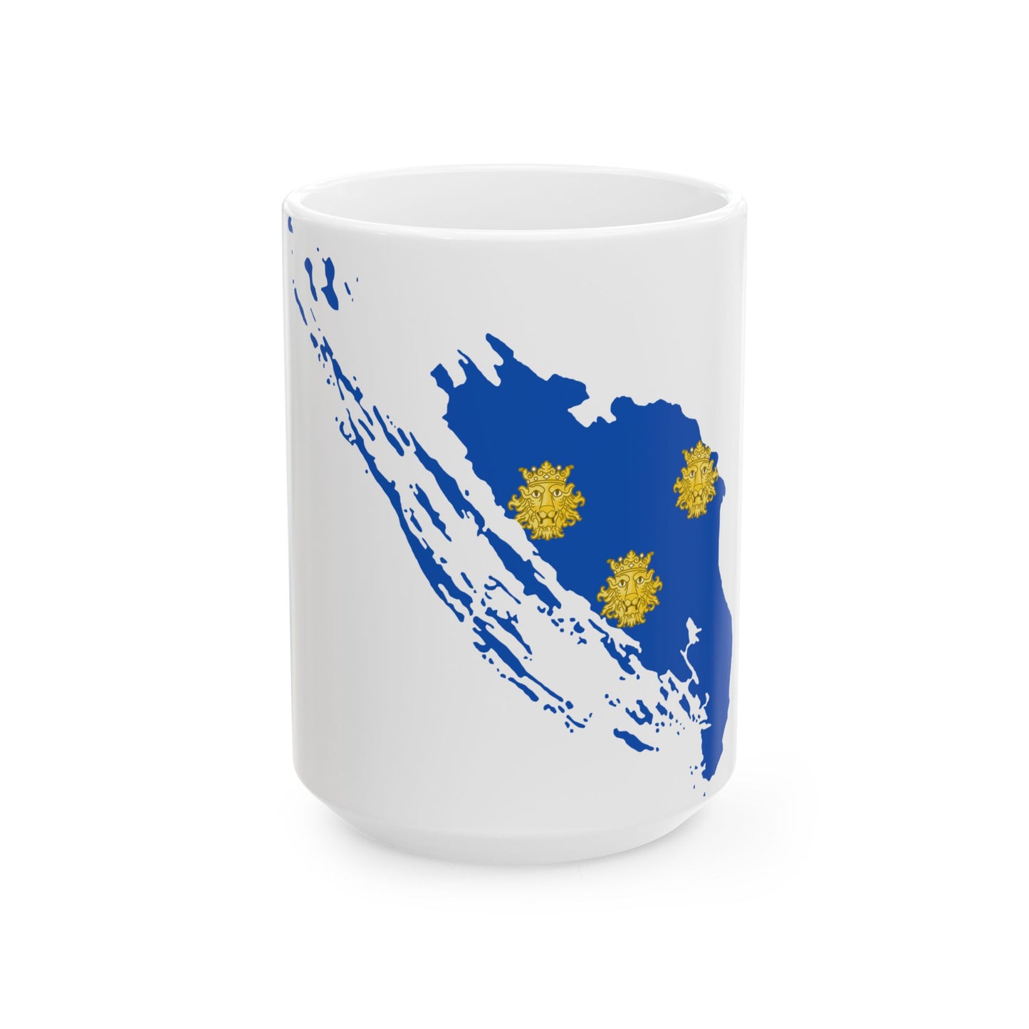 Flag map of the Province of Zara (Croatia) White Coffee Mug-15oz-Go Mug Yourself