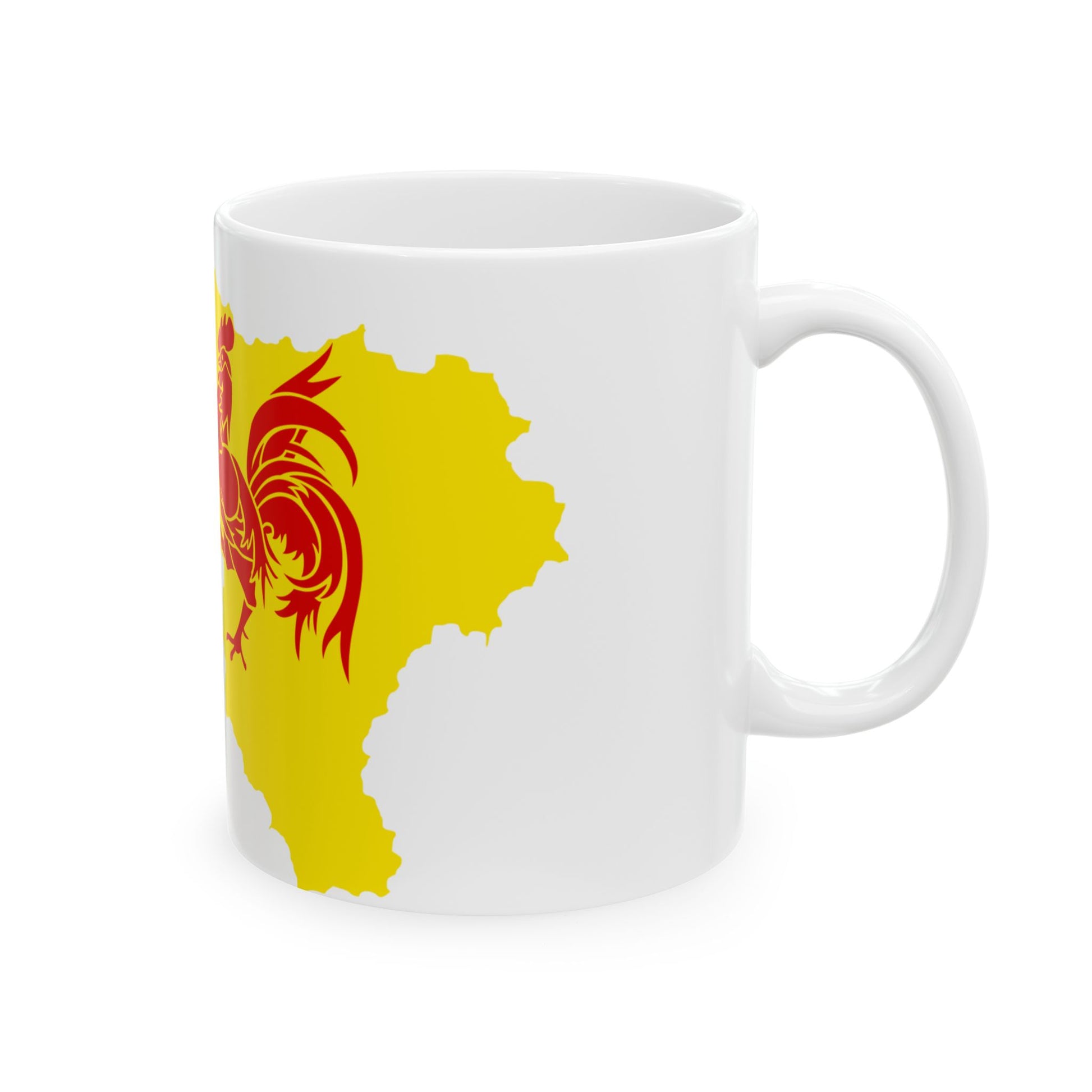 Flag map of the Region of Wallonia (Belgium) White Coffee Mug-Go Mug Yourself