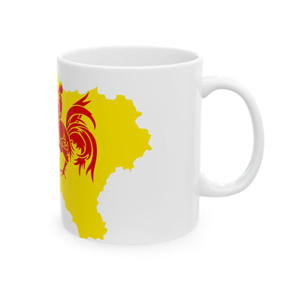 Flag map of the Region of Wallonia (Belgium) White Coffee Mug-Go Mug Yourself