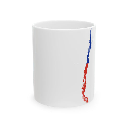 Flag-map of the Republic of Chile (Chile) White Coffee Mug-11oz-Go Mug Yourself