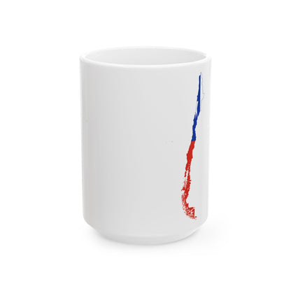 Flag-map of the Republic of Chile (Chile) White Coffee Mug-15oz-Go Mug Yourself