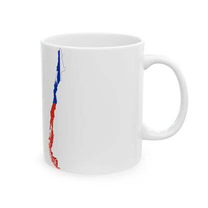 Flag-map of the Republic of Chile (Chile) White Coffee Mug-Go Mug Yourself
