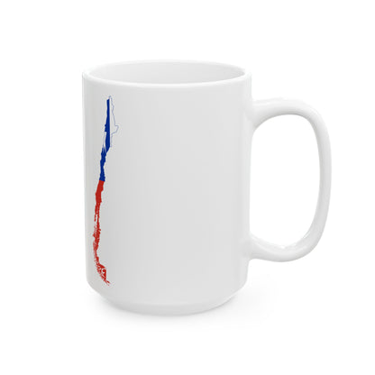 Flag-map of the Republic of Chile (Chile) White Coffee Mug-Go Mug Yourself