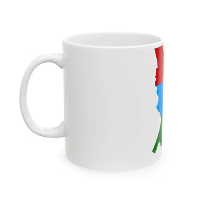 Flag map of the republic of Karelia (Russia) White Coffee Mug - Go Mug Yourself