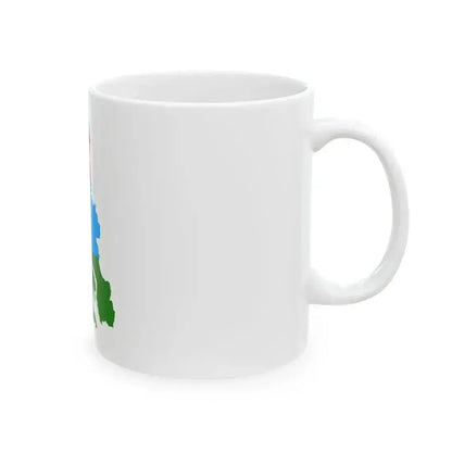 Flag map of the republic of Karelia (Russia) White Coffee Mug - Go Mug Yourself