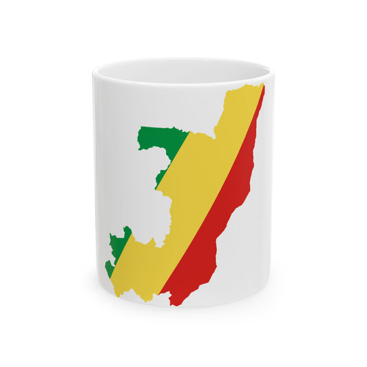 Flag map of the Republic of the Congo (Congo) White Coffee Mug-11oz-Go Mug Yourself