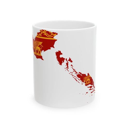 Flag map of the Republic of Venice 6971797 (Croatia) White Coffee Mug-11oz-Go Mug Yourself
