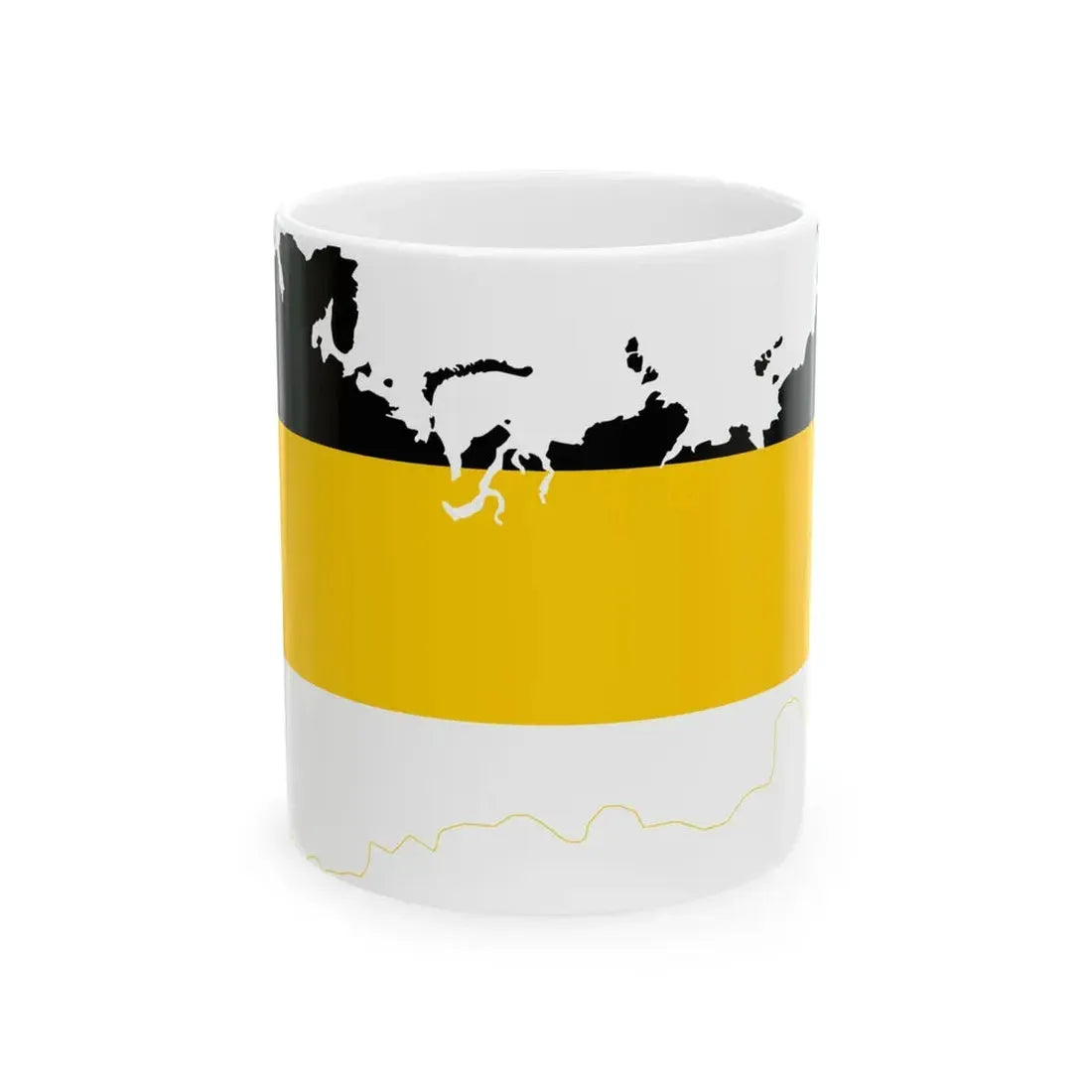 Flag-map of the Russian Empire Black-Yellow-White (Russia) White Coffee Mug 11oz - Go Mug Yourself