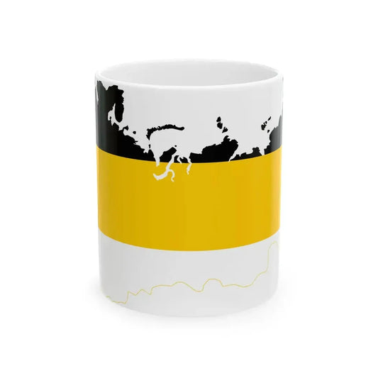 Flag-map of the Russian Empire Black-Yellow-White (Russia) White Coffee Mug 11oz - Go Mug Yourself