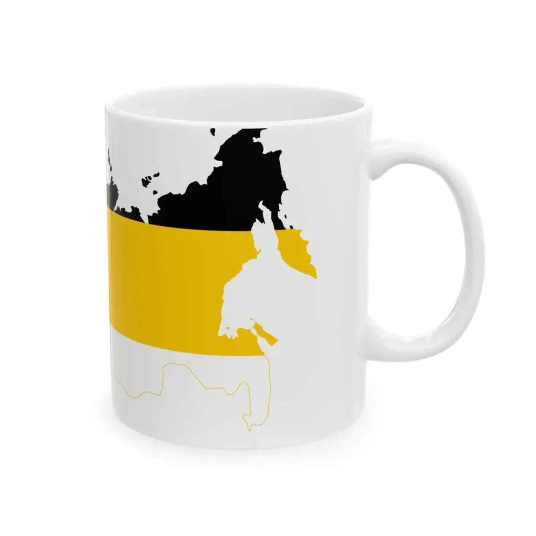 Flag-map of the Russian Empire Black-Yellow-White (Russia) White Coffee Mug - Go Mug Yourself