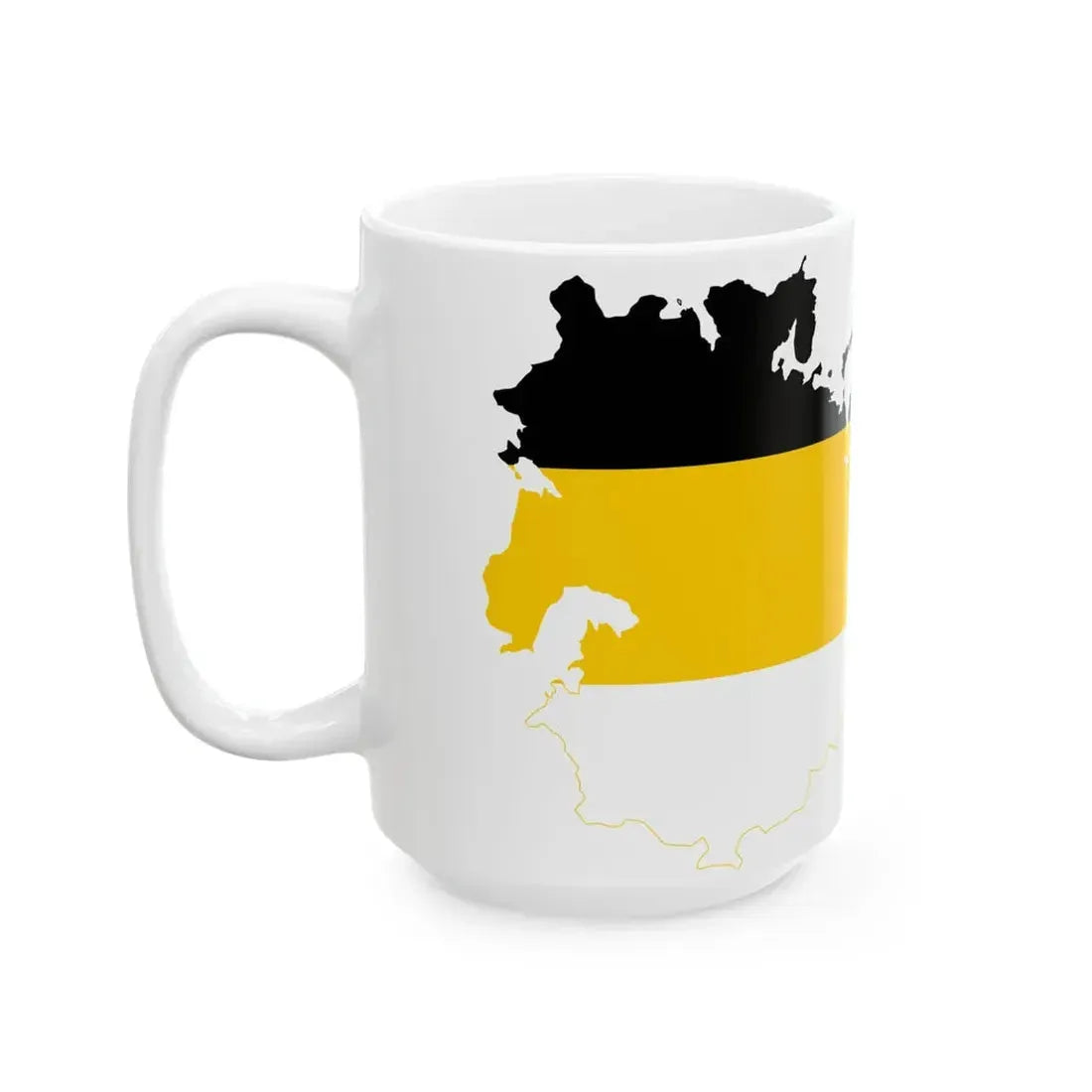 Flag-map of the Russian Empire Black-Yellow-White (Russia) White Coffee Mug - Go Mug Yourself