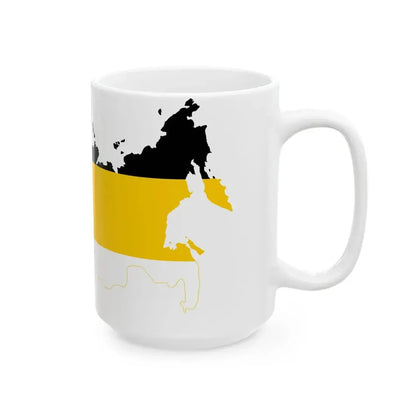 Flag-map of the Russian Empire Black-Yellow-White (Russia) White Coffee Mug - Go Mug Yourself