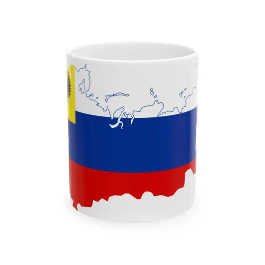 Flag-map of the Russian Empire flag for private use (Russia) White Coffee Mug 11oz - Go Mug Yourself