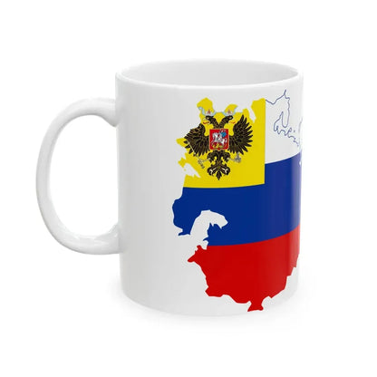 Flag-map of the Russian Empire flag for private use (Russia) White Coffee Mug - Go Mug Yourself