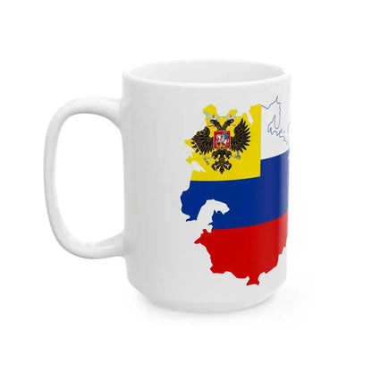 Flag-map of the Russian Empire flag for private use (Russia) White Coffee Mug - Go Mug Yourself