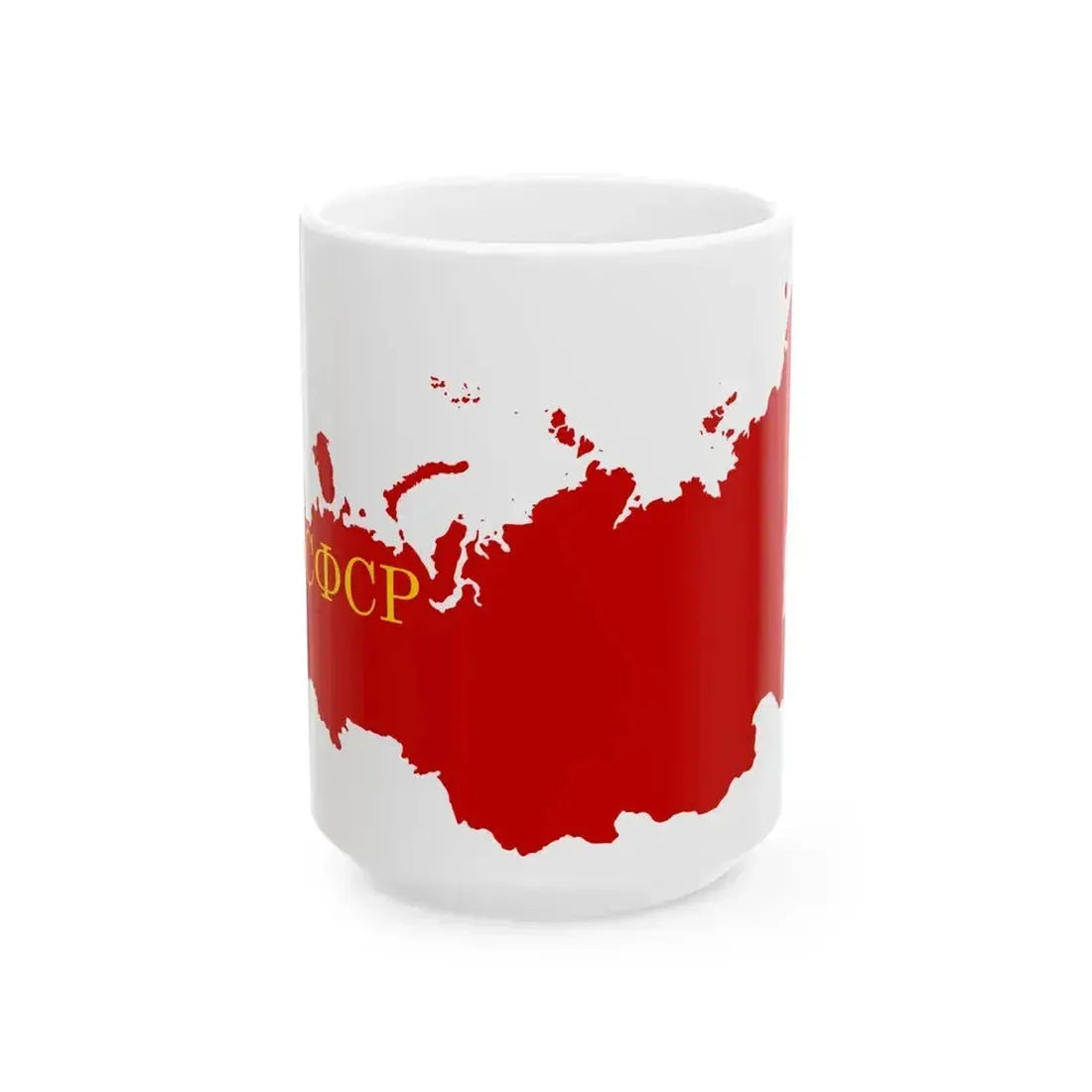 Flag map of the Russian SFSR 1945-1954 (Russia) White Coffee Mug 15oz - Go Mug Yourself