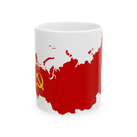Flag map of the Russian SFSR 1954-1956 (Russia) White Coffee Mug 11oz - Go Mug Yourself