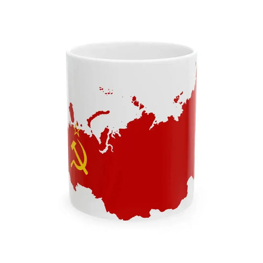 Flag map of the Russian SFSR 1954 (Russia) White Coffee Mug 11oz - Go Mug Yourself