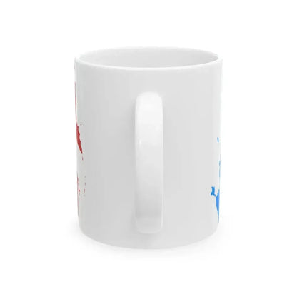 Flag map of the Russian SFSR 1954 (Russia) White Coffee Mug - Go Mug Yourself
