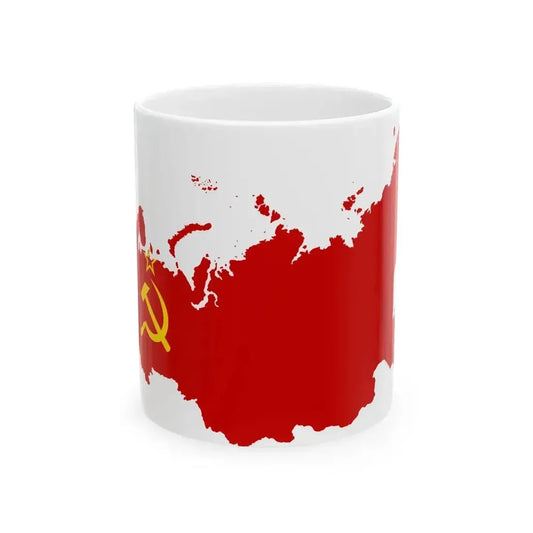 Flag map of the Russian SFSR 1956-1991 (Russia) White Coffee Mug 11oz - Go Mug Yourself