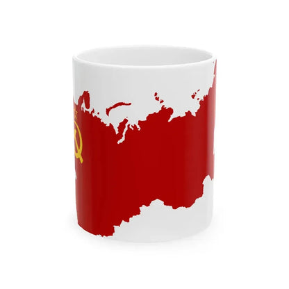 Flag-map of the Soviet Union 1939-1941 (Russia) White Coffee Mug 11oz - Go Mug Yourself