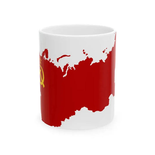 Flag-map of the Soviet Union 1939-1941 (Russia) White Coffee Mug 11oz - Go Mug Yourself