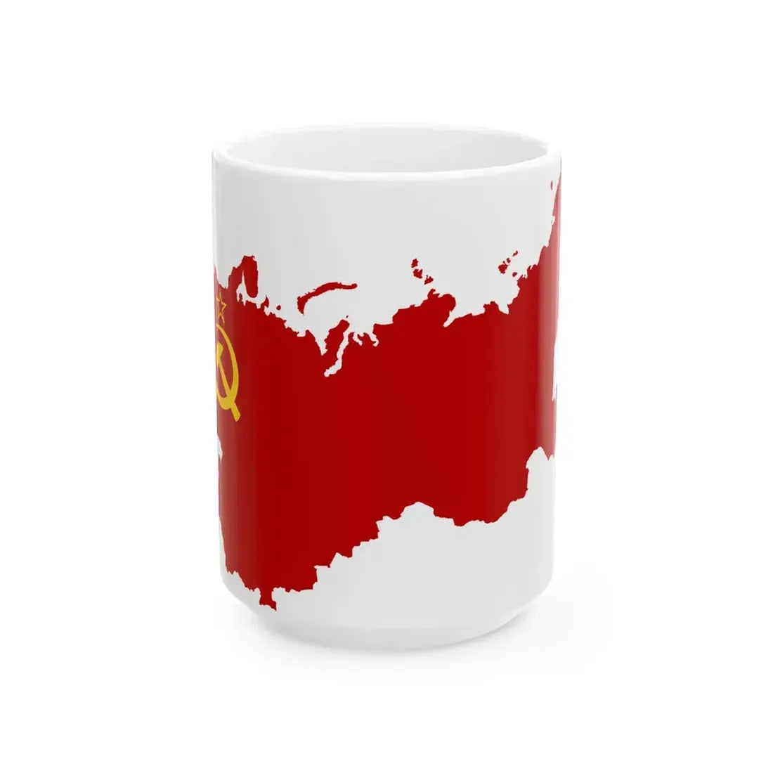 Flag-map of the Soviet Union 1939-1941 (Russia) White Coffee Mug 15oz - Go Mug Yourself