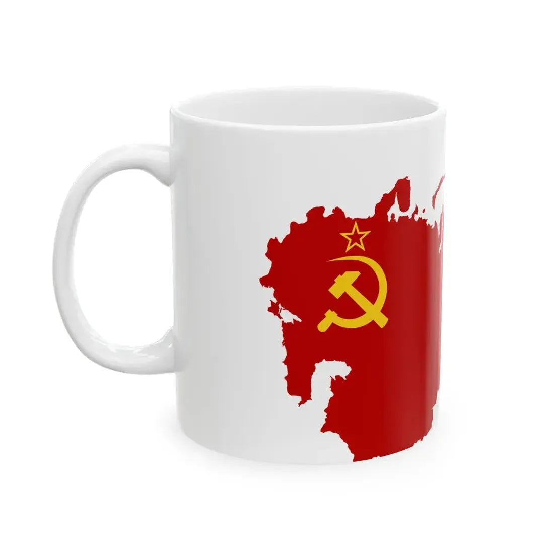 Flag-map of the Soviet Union 1939-1941 (Russia) White Coffee Mug - Go Mug Yourself