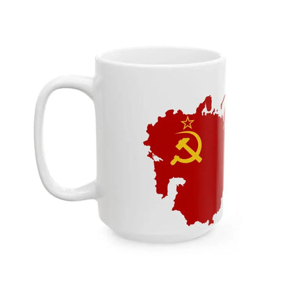 Flag-map of the Soviet Union 1939-1941 (Russia) White Coffee Mug - Go Mug Yourself