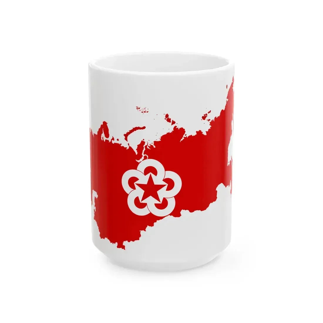 Flag-map of the Soviet Union Comecon (Russia) White Coffee Mug 15oz - Go Mug Yourself