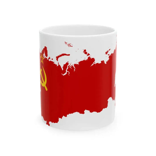 Flag-map of the Soviet Union version (Russia) White Coffee Mug 11oz - Go Mug Yourself
